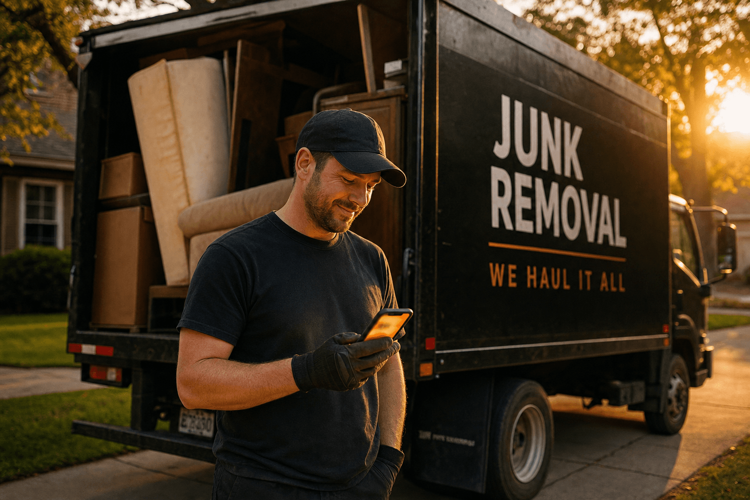 Junk removal owner using dyia